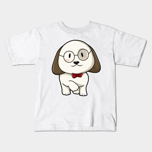 Dog with Tie & Glasses Kids T-Shirt